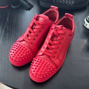 Christian Louboutin Red Studded Sneakers